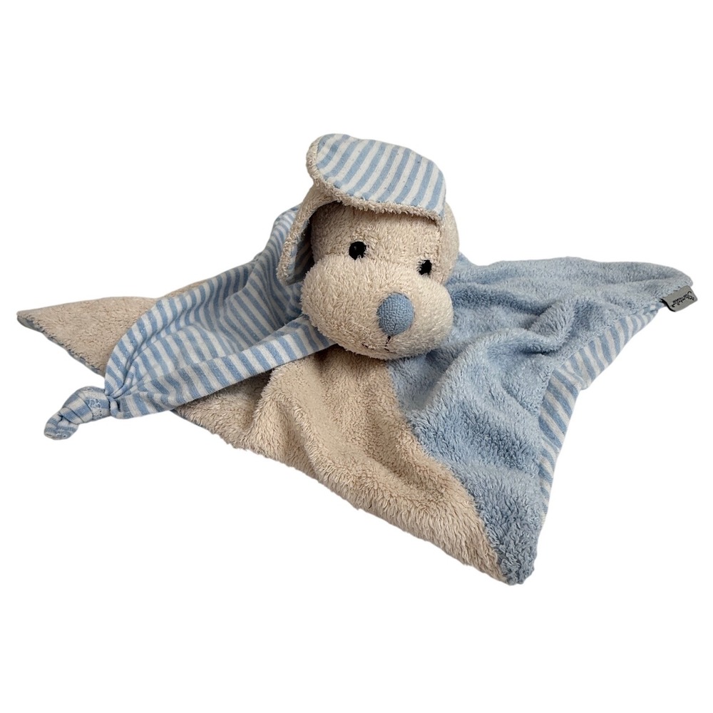 Sterntaler‎ Baby Security Blanket Lovey Dog Blue Striped Plush Comfort Toy